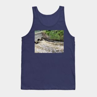 Stone Bridge Over a Flooding River in the Woods Tank Top